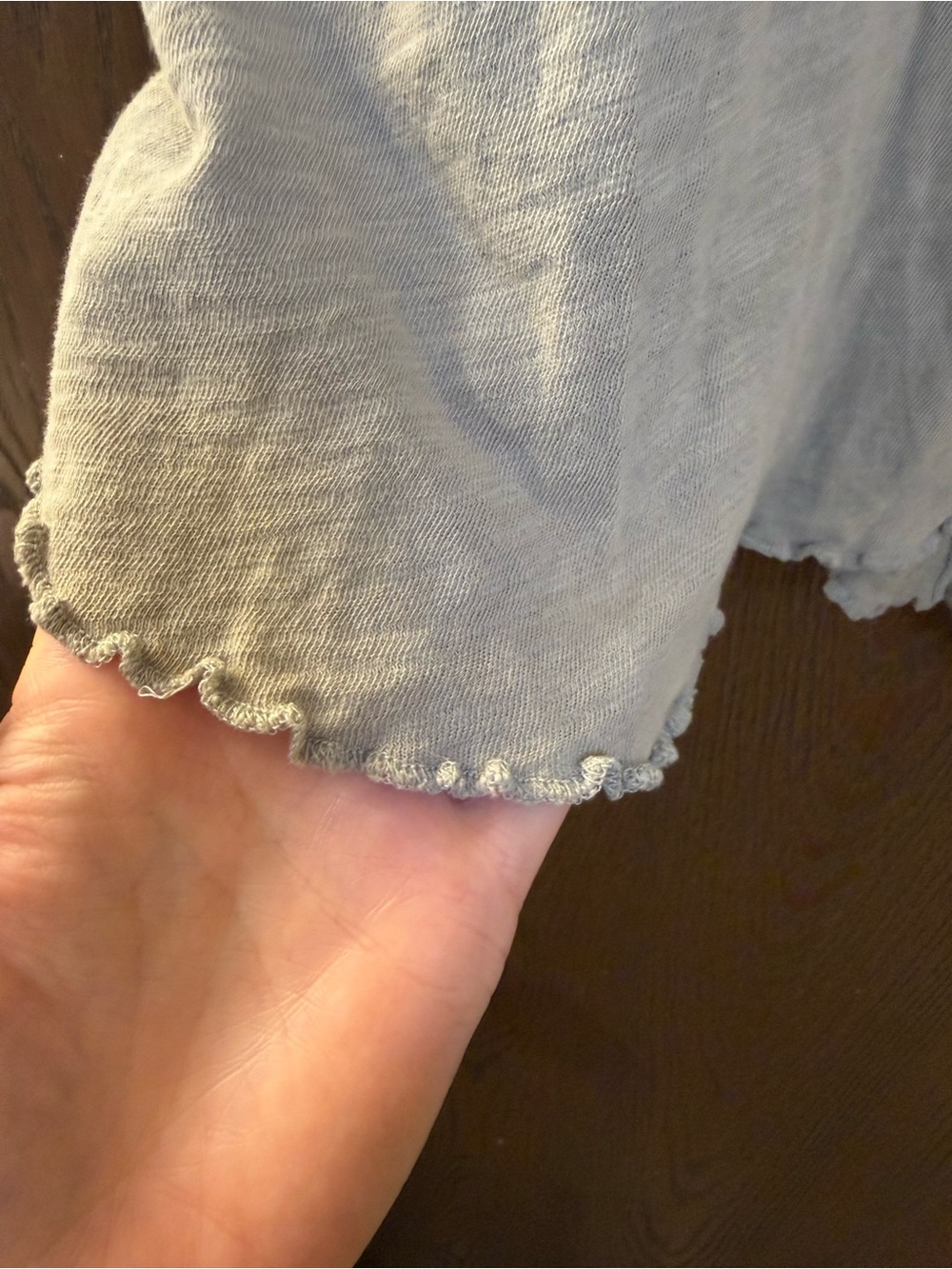 Two Free People Light Gray Short Sleeve Tees - Picture 3 of 7